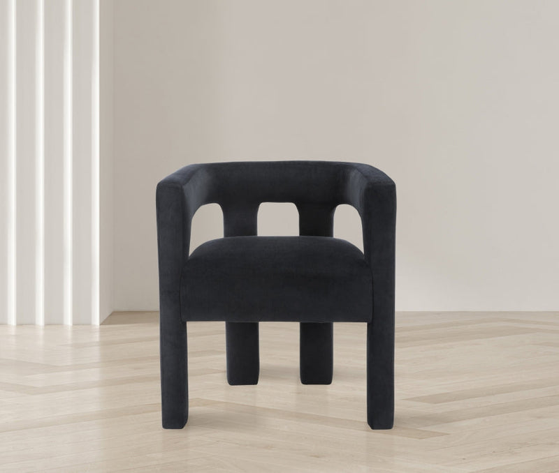 Athena Velvet Upholstered Dining Chair in Black - 889Black-C