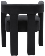 Athena Velvet Upholstered Dining Chair in Black - 889Black-C