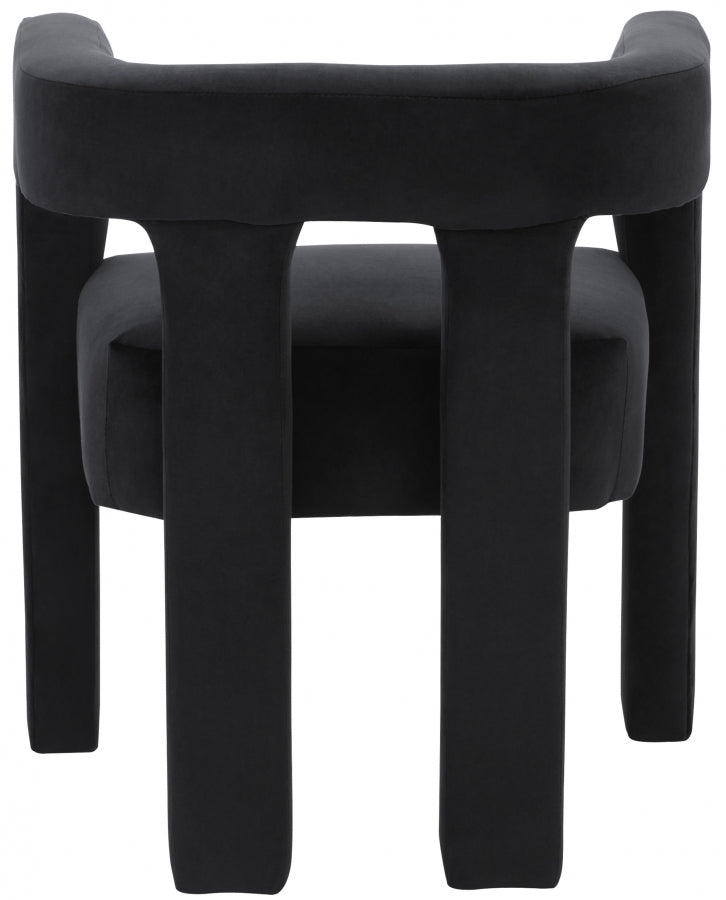 Athena Velvet Upholstered Dining Chair in Black - 889Black-C