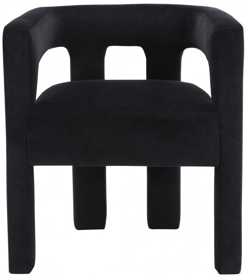Athena Velvet Upholstered Dining Chair in Black - 889Black-C