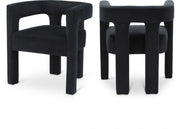 Athena Velvet Upholstered Dining Chair in Black - 889Black-C