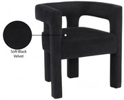 Athena Velvet Upholstered Dining Chair in Black - 889Black-C
