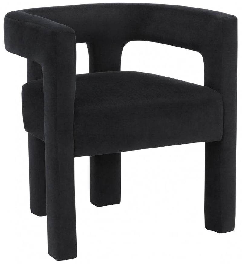 Athena Velvet Upholstered Dining Chair in Black - 889Black-C
