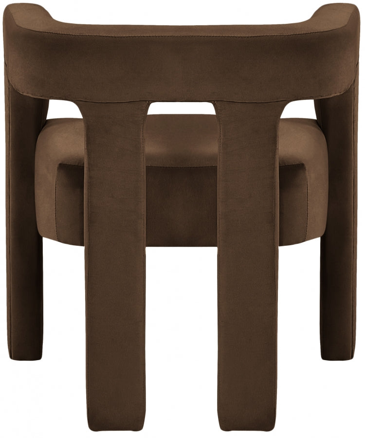 Athena Velvet Upholstered Dining Chair in Brown - 889Brown-C