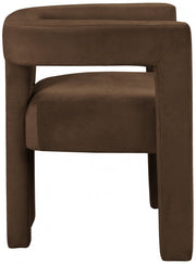 Athena Velvet Upholstered Dining Chair in Brown - 889Brown-C