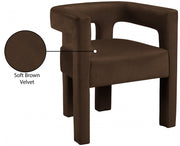 Athena Velvet Upholstered Dining Chair in Brown - 889Brown-C