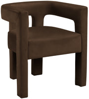 Athena Velvet Upholstered Dining Chair in Brown - 889Brown-C