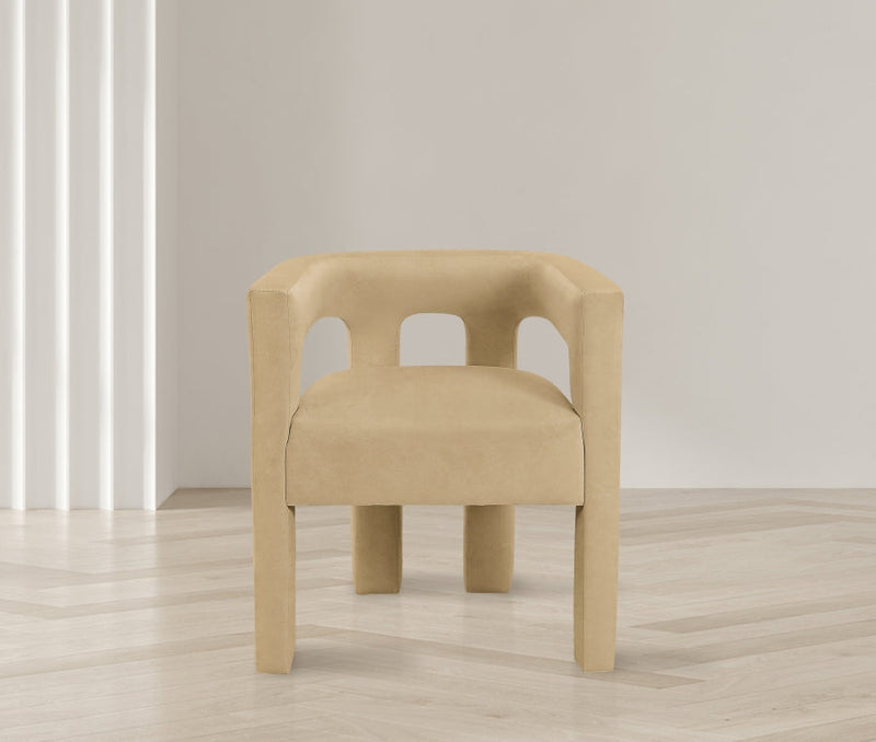 Athena Velvet Upholstered Dining Chair in Camel - 889Camel-C
