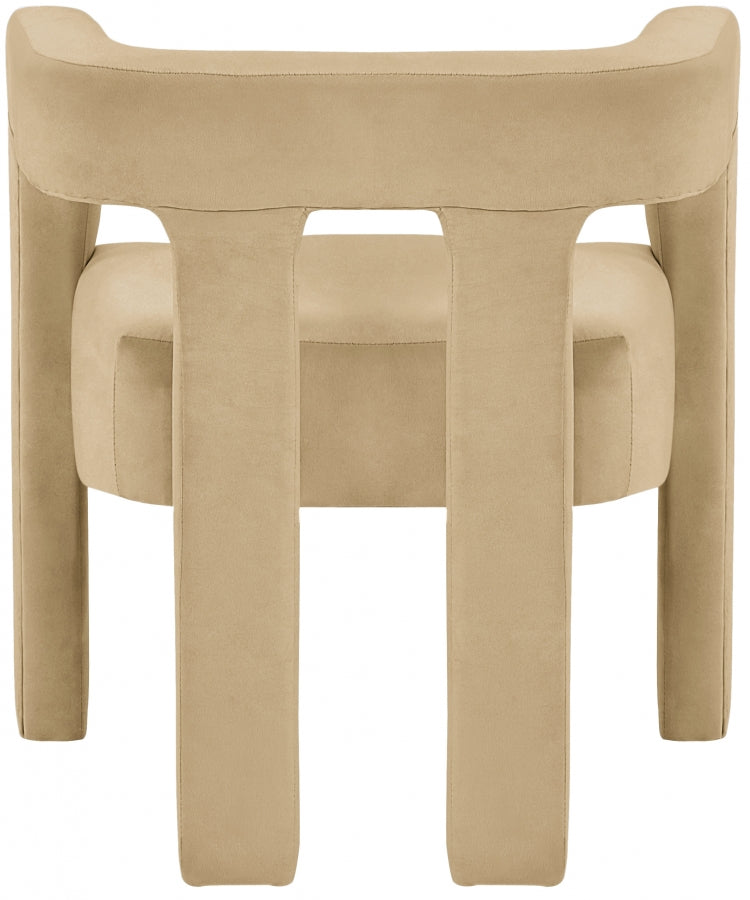 Athena Velvet Upholstered Dining Chair in Camel - 889Camel-C