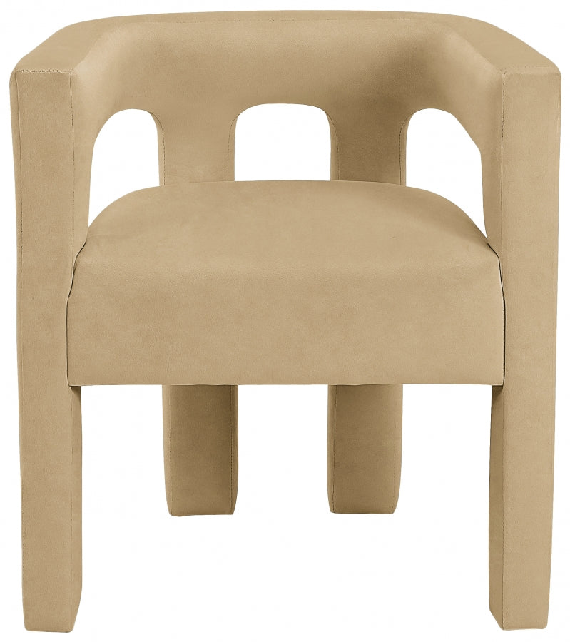 Athena Velvet Upholstered Dining Chair in Camel - 889Camel-C