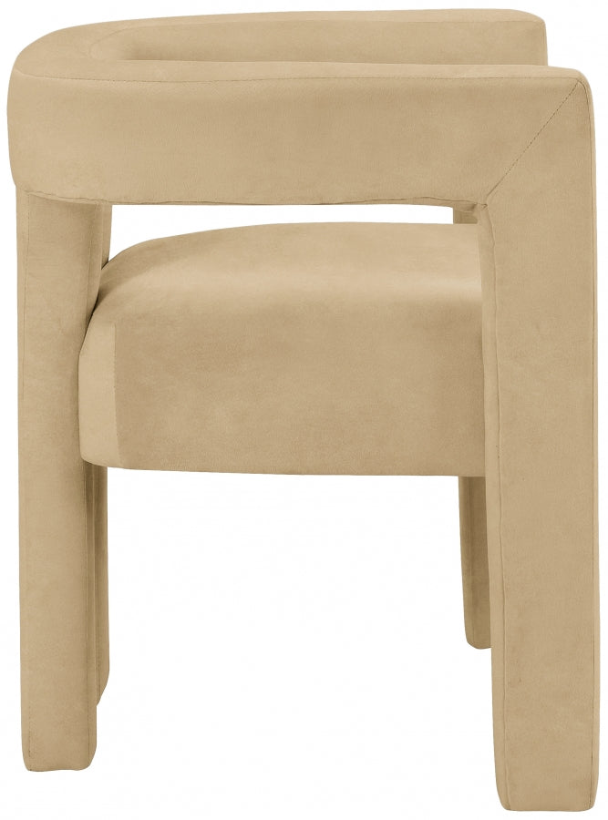 Athena Velvet Upholstered Dining Chair in Camel - 889Camel-C
