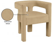Athena Velvet Upholstered Dining Chair in Camel - 889Camel-C