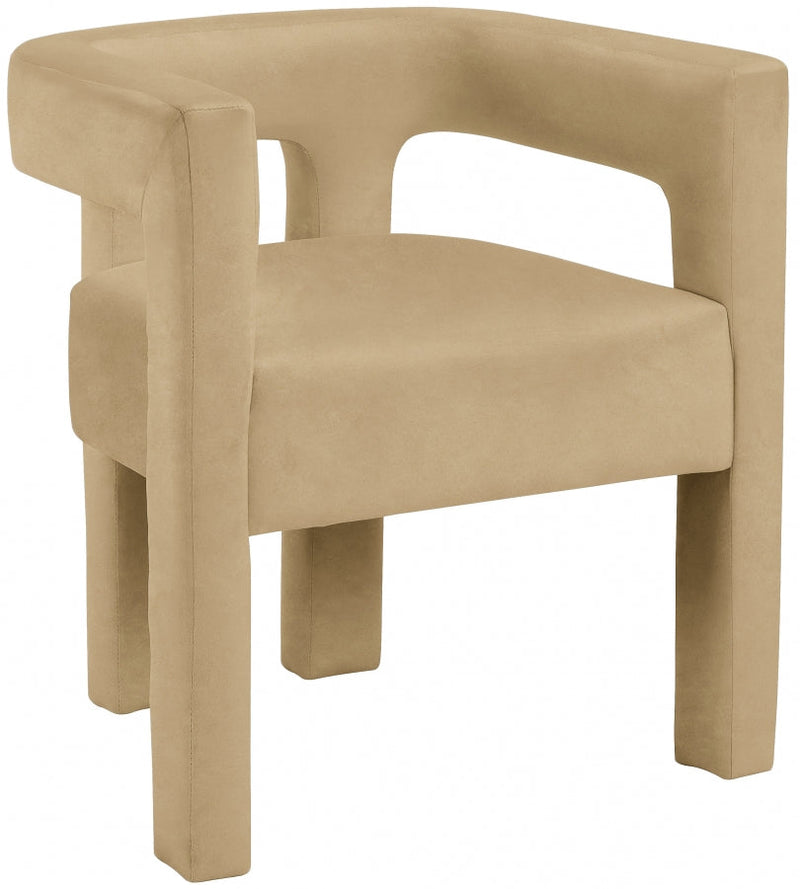 Athena Velvet Upholstered Dining Chair in Camel - 889Camel-C