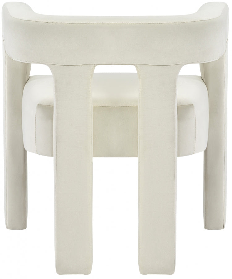 Athena Velvet Upholstered Dining Chair in Cream - 889Cream-C
