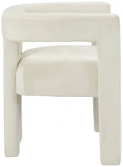 Athena Velvet Upholstered Dining Chair in Cream - 889Cream-C