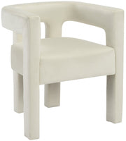 Athena Velvet Upholstered Dining Chair in Cream - 889Cream-C