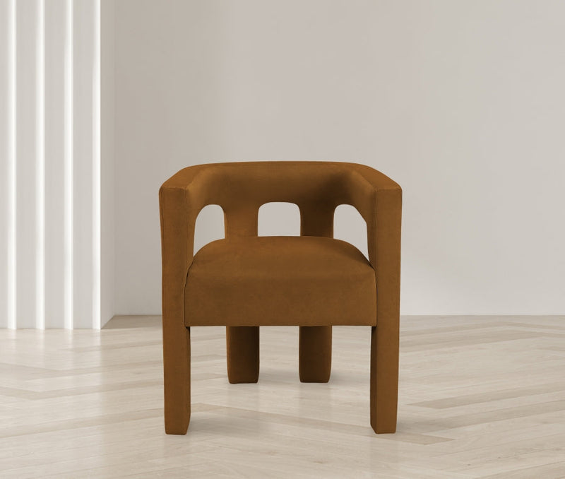 Athena Velvet Upholstered Dining Chair in Saddle - 889Saddle-C