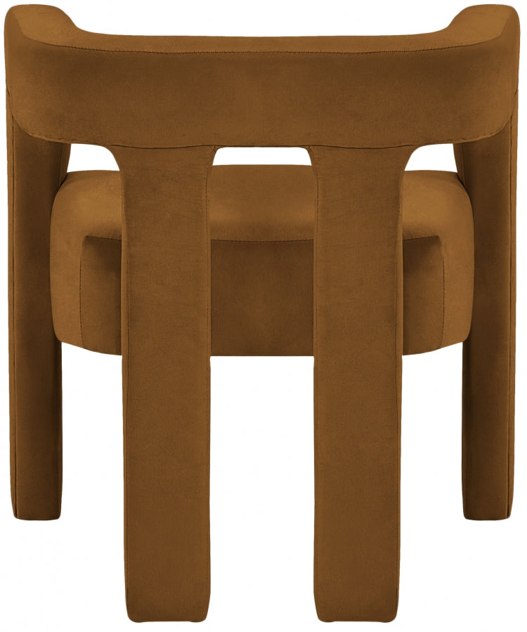 Athena Velvet Upholstered Dining Chair in Saddle - 889Saddle-C