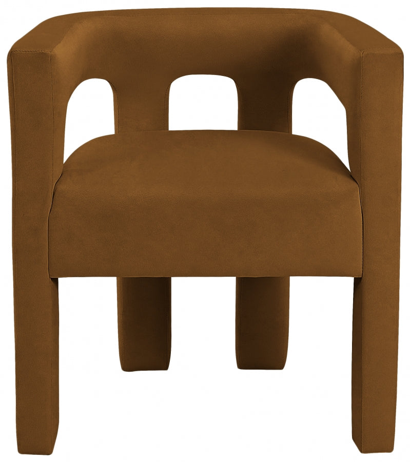 Athena Velvet Upholstered Dining Chair in Saddle - 889Saddle-C