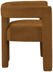 Athena Velvet Upholstered Dining Chair in Saddle - 889Saddle-C