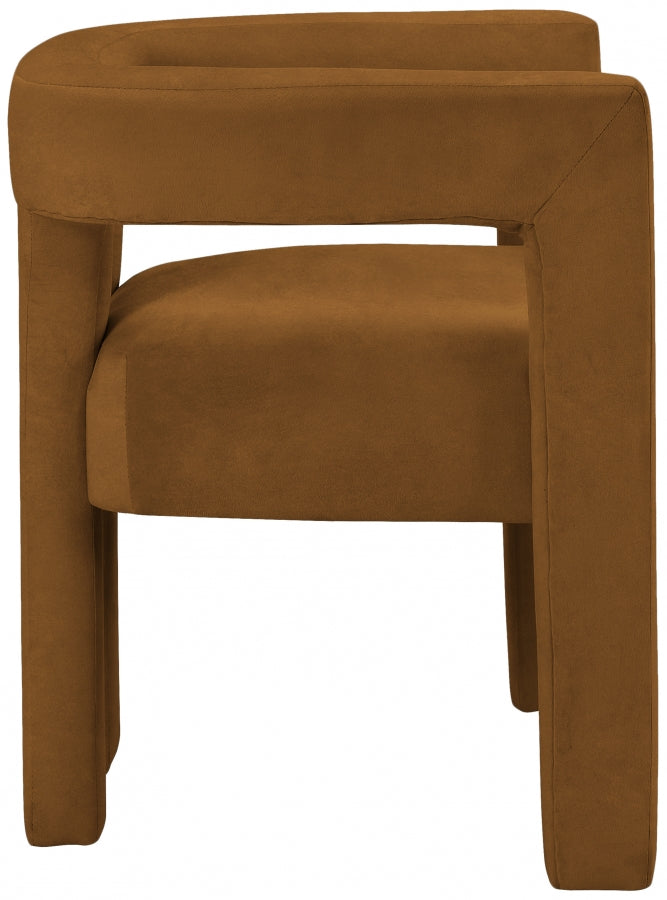 Athena Velvet Upholstered Dining Chair in Saddle - 889Saddle-C