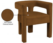 Athena Velvet Upholstered Dining Chair in Saddle - 889Saddle-C