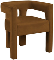 Athena Velvet Upholstered Dining Chair in Saddle - 889Saddle-C