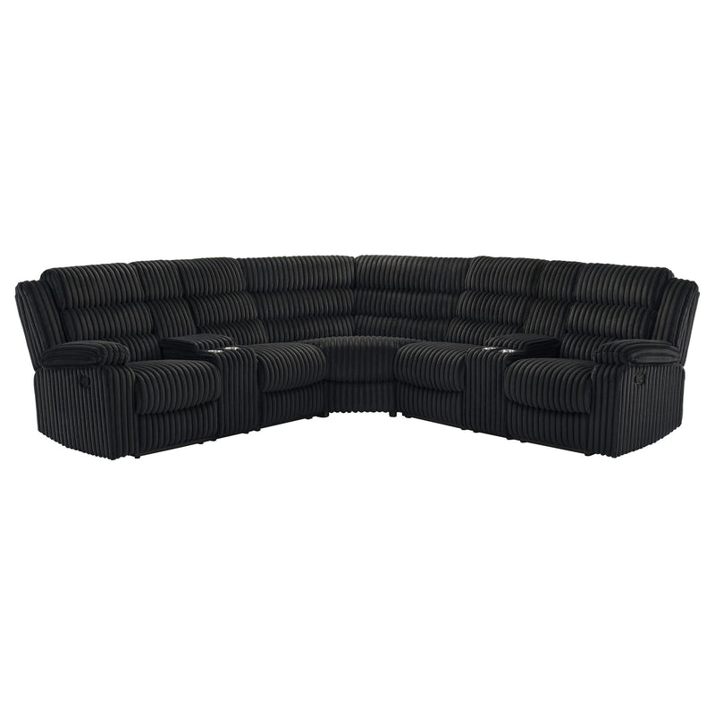 Atkinson Upholstered Reclining Sectional Sofa Black - 601520