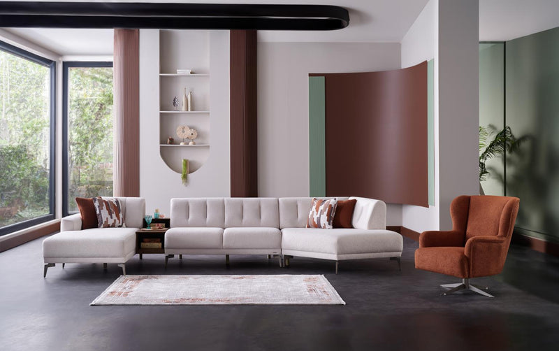 Atlanta Pearl Sleeper Sectional - Gate FurnitureSleeper Sectional