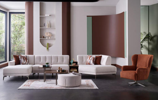 Atlanta Sectional Asymmetric Chaise Part (Peru Cream) 3 Pieces - 15-ATL-203223-05-CAS