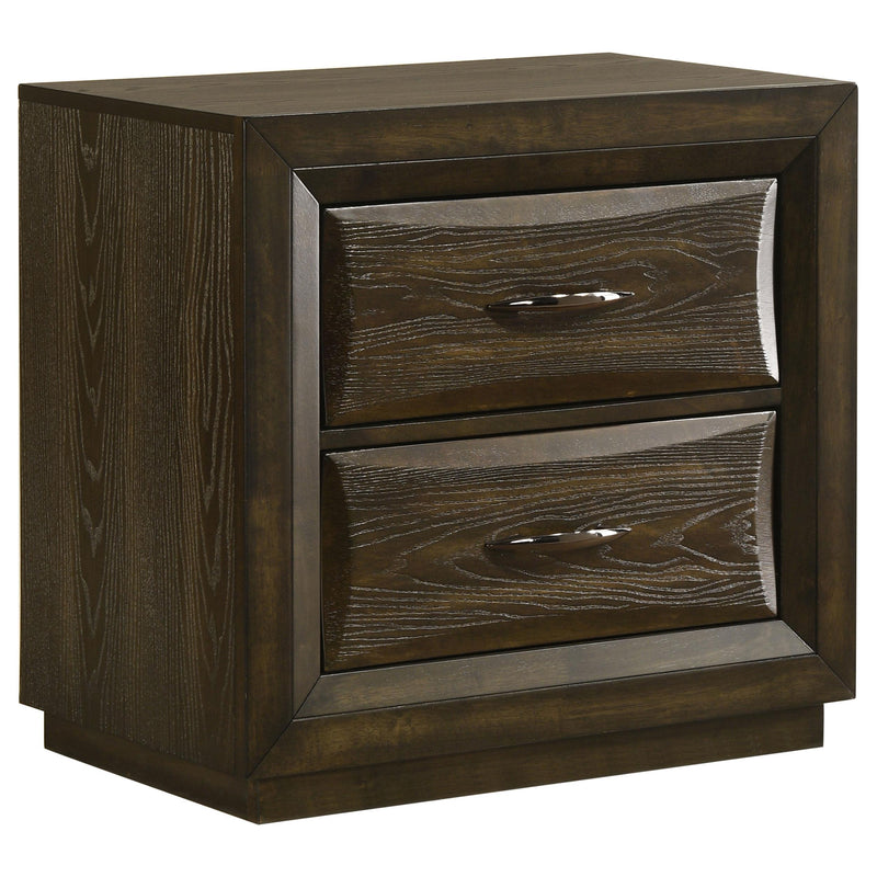 Atlas 2-drawer Bedroom Nightstand Bedside Table Dark Oak - 215972