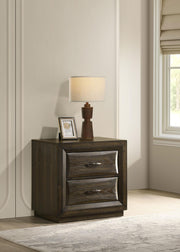 Atlas 2-drawer Bedroom Nightstand Bedside Table Dark Oak - 215972