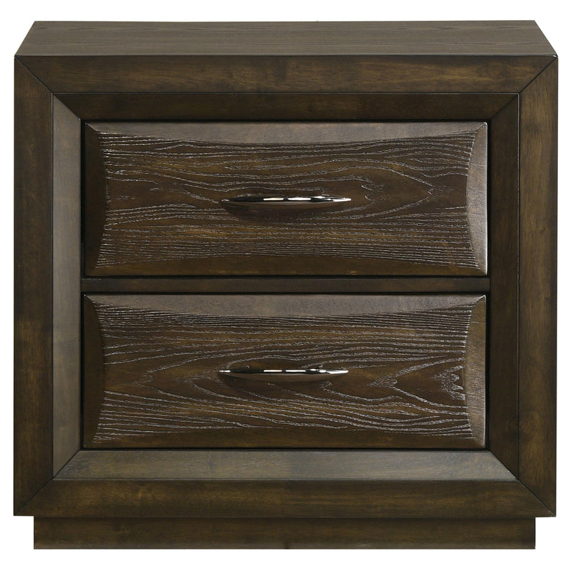 Atlas 2-drawer Bedroom Nightstand Bedside Table Dark Oak - 215972