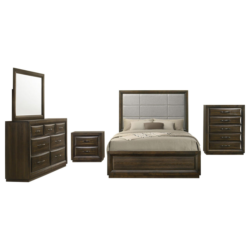 Atlas 5-piece Eastern King Bedroom Set Dark Oak - 215971KE-S5