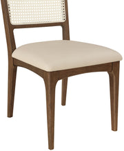 Atrium Cane Back And Vegan Leather Upholstered Seat Dining Chair in Beige, Set of 2 - 88071Beige-C