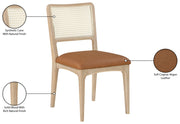 Atrium Cane Back And Vegan Leather Upholstered Seat Dining Chair in Cognac, Set of 2 - 88070Cognac-C
