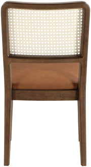 Atrium Cane Back And Vegan Leather Upholstered Seat Dining Chair in Cognac, Set of 2 - 88071Cognac-C