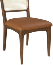 Atrium Cane Back And Vegan Leather Upholstered Seat Dining Chair in Cognac, Set of 2 - 88071Cognac-C