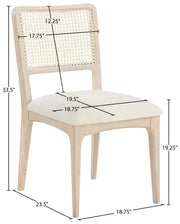 Atrium Cane Back And Vegan Leather Upholstered Seat Dining Chair in Cream, Set of 2 - 88070Cream-C