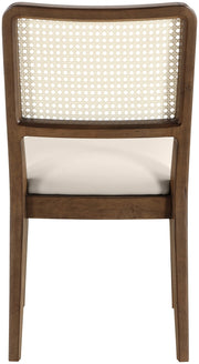 Atrium Cane Back And Vegan Leather Upholstered Seat Dining Chair in Cream, Set of 2 - 88071Cream-C