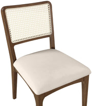 Atrium Cane Back And Vegan Leather Upholstered Seat Dining Chair in Cream, Set of 2 - 88071Cream-C