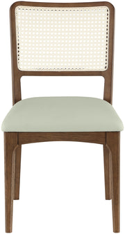 Atrium Cane Back And Vegan Leather Upholstered Seat Dining Chair in Mint, Set of 2 - 88071Mint-C