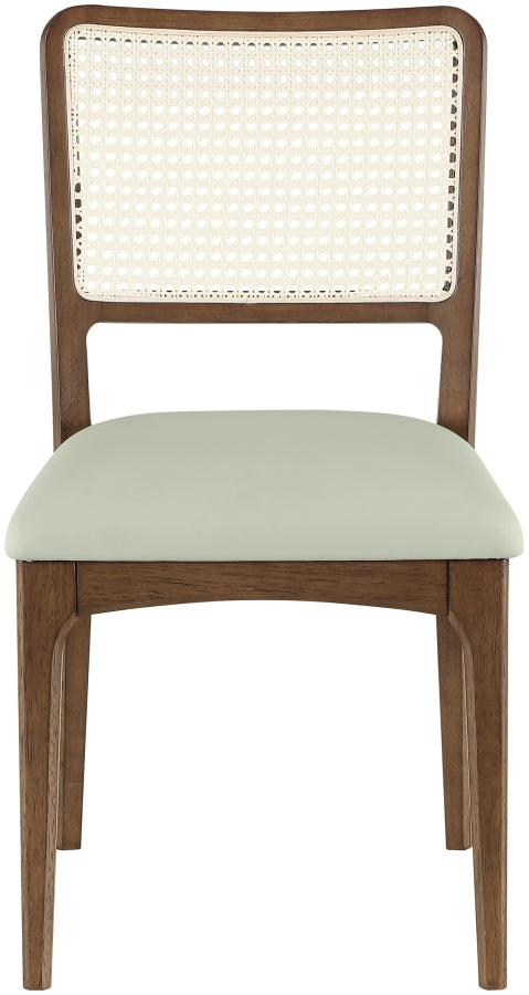 Atrium Cane Back And Vegan Leather Upholstered Seat Dining Chair in Mint, Set of 2 - 88071Mint-C