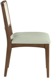 Atrium Cane Back And Vegan Leather Upholstered Seat Dining Chair in Mint, Set of 2 - 88071Mint-C