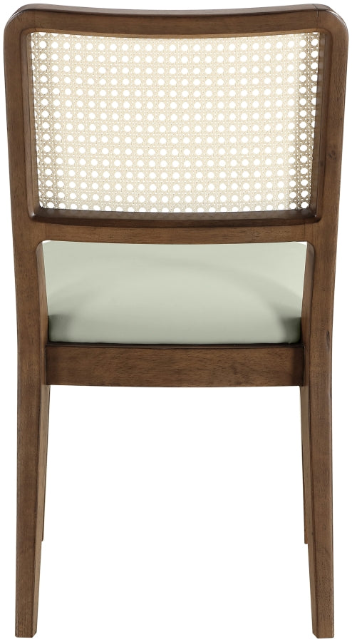 Atrium Cane Back And Vegan Leather Upholstered Seat Dining Chair in Mint, Set of 2 - 88071Mint-C
