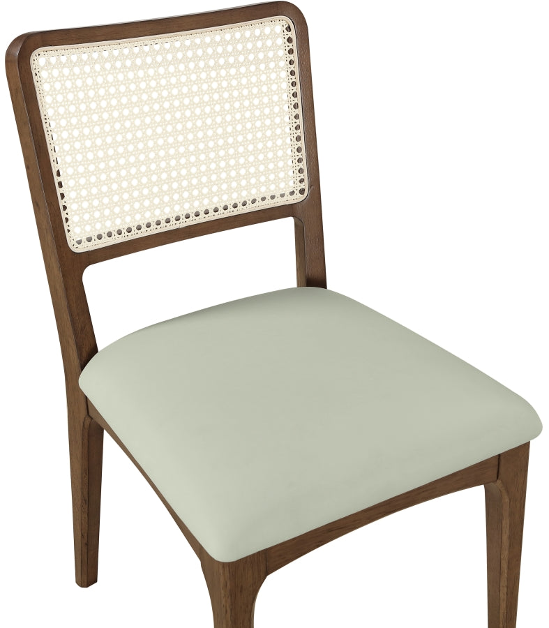 Atrium Cane Back And Vegan Leather Upholstered Seat Dining Chair in Mint, Set of 2 - 88071Mint-C