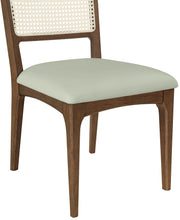 Atrium Cane Back And Vegan Leather Upholstered Seat Dining Chair in Mint, Set of 2 - 88071Mint-C