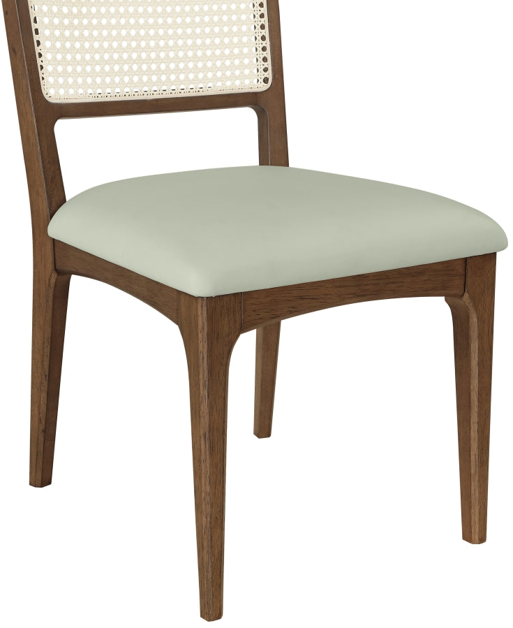 Atrium Cane Back And Vegan Leather Upholstered Seat Dining Chair in Mint, Set of 2 - 88071Mint-C
