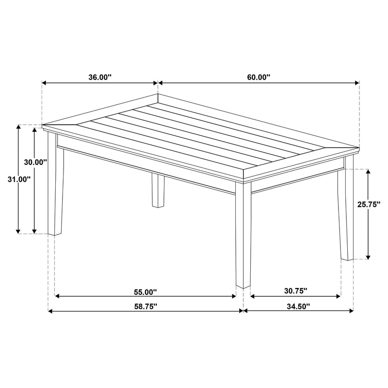 Atwood 5-piece Rectangular Wood Dining Set Warm Brown - 121761-S5