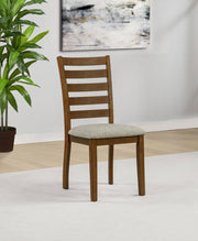 Atwood Wood Dining Side Chair Upholstered Seat Warm Brown - 121762